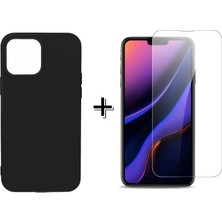 Forzacase iPhone 13 Pro Liquid Içi Kadife Lansman Silikon Kılıf + Temperli Cam Ekran Koruyucu