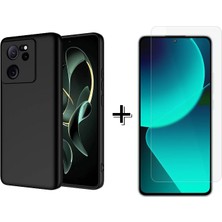 Forzacase Xiaomi Mi 13T Pro Liquid Içi Kadife Lansman Silikon Kılıf + Temperli Cam Ekran Koruyucu