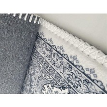 Carpettex Bambu Halı Ipeksi Yumuşak Su ve Leke Tutmaz Klasik Desenli Gri Halı