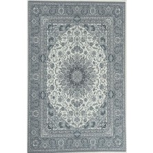 Carpettex Bambu Halı Ipeksi Yumuşak Su ve Leke Tutmaz Klasik Desenli Gri Halı