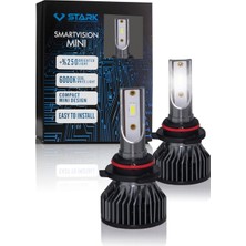 Stark Smart Vision Mini Hb3 9005 LED Xenon Far Ampulü Kısa Tip Mini Slim Csp Şimşek Etkili