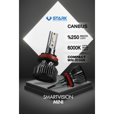 Stark Smart Vision Mini H11 LED Xenon Far Ampulü Kısa Tip Mini Slim Csp Şimşek Etkili