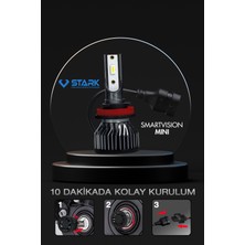 Stark Smart Vision Mini H11 LED Xenon Far Ampulü Kısa Tip Mini Slim Csp Şimşek Etkili