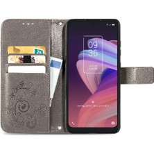 My Boutique1 Tcl 10SE Kısa Kayış Dört Yapraklı Yonca Deri Çanta Için Zarif Flip Telefon Kılıfı (Yurt Dışından)