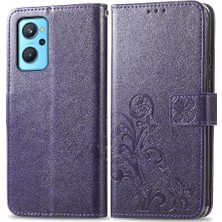 My Boutique1 Realme 9i Zarif Iş Deri Dört Yaprak Telefon Kılıfı (Yurt Dışından)