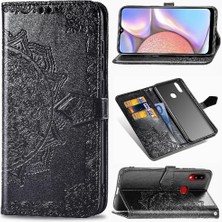 My Boutique1 Samsung A10S Flip Zarif Desen Basit Iş Deri Telefon Kılıfı (Yurt Dışından)