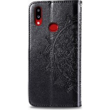 My Boutique1 Samsung A10S Flip Zarif Desen Basit Iş Deri Telefon Kılıfı (Yurt Dışından)