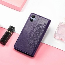 My Boutique1 Samsung A04E Flip Için Zarif Desen Deri Basit Telefon Kılıfı (Yurt Dışından)