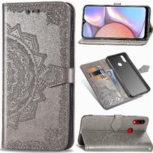 My Boutique1 Samsung A10S Flip Zarif Desen Basit Iş Deri Telefon Kılıfı (Yurt Dışından)