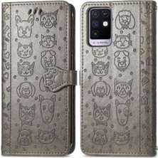 My Boutique1 Infinix Not 10 Karikatür Hayvanlar Için Kısa Kayış Flip Case Telefon Kılıfı (Yurt Dışından)