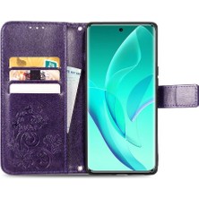 My Boutique1 Huawei Onur 60 Pro Flip Için Zarif Iş Deri Telefon Kılıfı (Yurt Dışından)