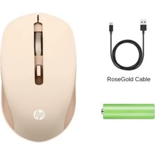 HP S1000C 2.4ghz Kablosuz Şarj Edilebilir Sessiz Mouse Rose Gold (Ramwhite Türkiye Garantili)