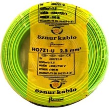 Öznur 100 Metre 2,5mm Nya Kablo H.free S.yeşil