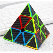 LRS Store Speedcube, Pyraminx Profesyonel 3x3 Karbon Fiber Speed Üçgen Rubik Zeka Küpü-Qımıng S2