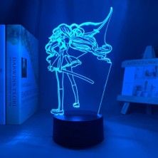 Shatıan Kan C Saya Kisaragi Anime 3D Erkek Için Gece Lambası 16 Renk Kız Odası Dekoru Illusion LED Lamba USB Manga Kan C Saya Kisaragi Şekil Uygun Çocuklar Hayranlar Yılbaşı Hediyeleri (Yurt Dışından)