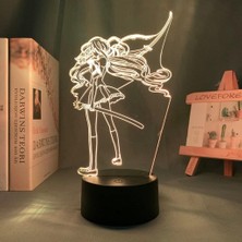 Shatıan Kan C Saya Kisaragi Anime 3D Erkek Için Gece Lambası 16 Renk Kız Odası Dekoru Illusion LED Lamba USB Manga Kan C Saya Kisaragi Şekil Uygun Çocuklar Hayranlar Yılbaşı Hediyeleri (Yurt Dışından)