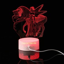 Shatıan 3D Unicorn Işık Akrilik Gece Lambası LED 7 Renk Değişimi Illusion Dokunmatik Uzaktan Masa Lambası USB Işık Pil Olmadan Yatak Odası Çocuklar Için (Yurt Dışından)