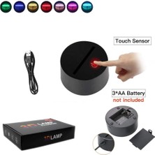 Shatıan Parmak Kalp Ev Dekorasyon Için 7 Renk Değiştiren Dokunmatik Sensör Doğum Günü Hediyesi Masa 3D Lamba 3D Optik Illusion Gece Işıkları Pxjd (Yurt Dışından)