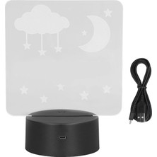 Shatıan 3D Gece Lambası, Çevre Dostu Akrilik 7 Renk USB 3D Lamba Yatak Odası Için Eşsiz Modelleme (Yurt Dışından)
