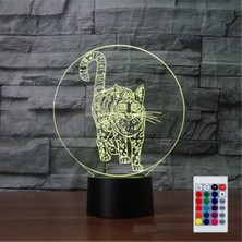 Shatıan Çocuklar Için Gece Lambası 3D Kitten Uzaktan Kumandalı LED Lamba 16 Renk Değiştirme Çocuk Için Noel Doğum Günü Hediyesi (Yurt Dışından)