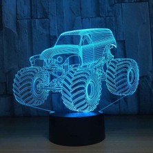 Shatıan Lamba 3D LED Traktör Desen Gece Lambası, Komidin 16 Renk Değiştirme Atmosfer Lambası Çocuklar Için USB Kablosu ile Yatak Odası Dekorasyonu Noel Doğum Günü Hediyesi (Yurt Dışından)