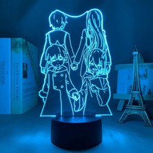 Shatıan Darling In LED Gece Lambası Çocuklar Için Yatak Odası Dekoru Nightlight Doğum Günü Hediyesi Komidin 3D Lamba Anime Waifu Sıfır Iki (Yurt Dışından)