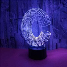 Shatıan 3D Gece Lambası Oyuncak LED Illusion Lambası C Harfi 16 Renk Değişimi Dekor Masa Lambası Uzaktan Kumandalı, Erkekler Kızlar Için Noel Doğum Günü Hediyeleri (Yurt Dışından)