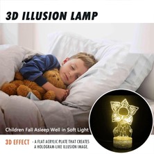 Shatıan 3D Gece Işıkları Demogorgon Canavar 16 Renk Değiştirilebilir Uzaktan Kumandalı LED Illusion Masa Lambası Odası Dekor Doğum Günü Hediyeleri (Yurt Dışından)