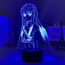 Shatıan LED Işık Anime Demon Slayer Muichiro Tokito Çocuk Yatak Odası Dekoru Için Aydınlatma Doğum Günü Hediyesi Manga 3D Gece Lambası Kimetsu Hiçbir Yaiba (Yurt Dışından)