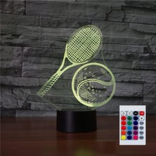 Shatıan Çocuklar Için Gece Lambası 3D Tenis LED Lamba Uzaktan Kumandalı 16 Renk Değiştirme Noel Doğum Günü Hediyesi Çocuk Için (Yurt Dışından)