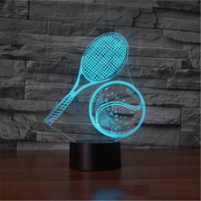 Shatıan Çocuklar Için Gece Lambası 3D Tenis LED Lamba Uzaktan Kumandalı 16 Renk Değiştirme Noel Doğum Günü Hediyesi Çocuk Için (Yurt Dışından)