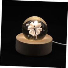 Shatıan Adet Dört Yapraklı Küçük Gece Lambası Atlıkarınca Müzik Kutusu Kristal Müzik Topu Müzik Kutusu Kristal Atmosfer LED Lamba 3D Top Işık 3D Top Lamba Küresel Işık Döndürmek Için Akrilik (Yurt Dışından)