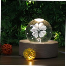 Shatıan Adet Dört Yapraklı Küçük Gece Lambası Atlıkarınca Müzik Kutusu Kristal Müzik Topu Müzik Kutusu Kristal Atmosfer LED Lamba 3D Top Işık 3D Top Lamba Küresel Işık Döndürmek Için Akrilik (Yurt Dışından)