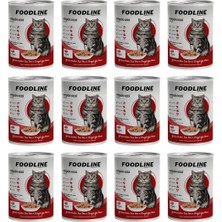 Foodline Biftekli Yetişkin Kedi Konservesi 400 gr x 12 Adet