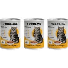 Foodline Tavuklu Yetişkin Kedi Konservesi 400 gr x 3 Adet