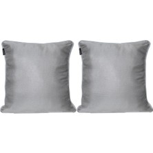 Goccia 2'li Parlak Fitilli  Kırlent Kılıfı Kahve-Beyaz