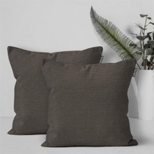 Goccia 2'li Keten Görünümlü Kırlent Kılıfı Antrasit