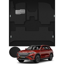 Maxcar Togg Akıllı Eva Oto Paspas + Metal Topukluk Siyah-Siyah Şerit