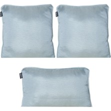 Goccia 3'lü Parlak Fitilli  Kırlent Kılıfı Gökyüzü Mavi