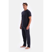 Yakamel Erkek Penye Rahat Pijama Takımı