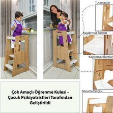 Minera Ahşap Montessori Öğrenme Kulesi / 2-6 Yaş / Naturel