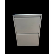Ace 2'li Metal Ayakkabılık Beyaz 2 Raflı Modern Tasarım ile Şık Görünüm Sunar
