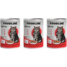 Foodline Kuzu Etli Yetişkin Kedi Konservesi 400 gr x 3 Adet