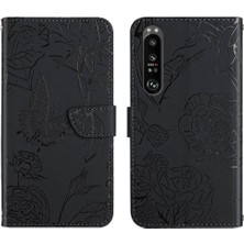 Bilek Kayışı ile Sony Xperia 1 V Için Kılıf Darbeye Deri Kılıf Çiçekler (Yurt Dışından)