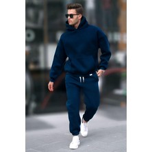 Yakamel Erkek Oversize 3 Iplik Içi Pamuklu Eşofman Takımı