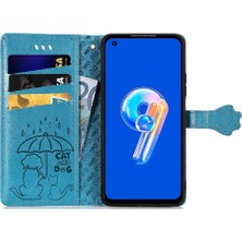 Asus Zenfone 9 Için Kılıf Deri Kılıf Karikatür Hayvanlar Darbeye Kısa (Yurt Dışından)