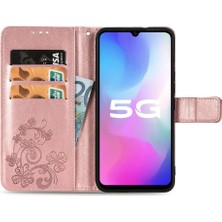 Vivo Y73S 5g Kısa Kayış Zarif Iş Dört Yapraklı Yonca Flip Için Kılıf (Yurt Dışından)