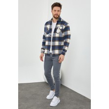 Tarz Cool Erkek Slim Fit Uzun Kollu Çift Cepli Ekoseli Oduncu Gömlek