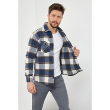 Tarz Cool Erkek Slim Fit Uzun Kollu Çift Cepli Ekoseli Oduncu Gömlek