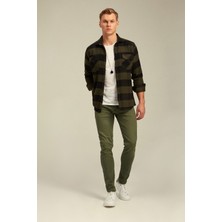 Tarz Cool Erkek Slim Fit Uzun Kollu Çift Cepli Ekoseli Oduncu Gömlek